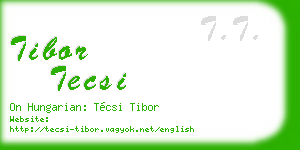 tibor tecsi business card